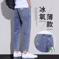 jussara Lee jeans mens summer thin section 2023 new straight loose Guangzhou Xintang town summer mens cropped pants