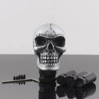 Custom Manual Gear Shift Knob Lever Silver Devil Skull Crack Style For Sedan Coupe SUV Crossover Truck Wagon Hatchback Universal