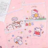 2pcs Cute Cartoon Cow Transparent File Folder Waterproof Document Storage Bag Kawaii Stationery Kids Children School Supplies