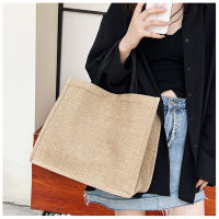 Large Capacity Shopper Purses Beach Handbags Portable Women Linen Tote Shopping Bag