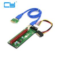 1 set PCI E PCI Express Riser Card 1x to 16x USB 3.0 Data Cable SATA to 4Pin IDE Molex Power Supply for BTC Miner Machine RIG