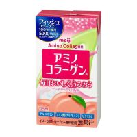 เครื่องดื่ม Meiji Amino Collagen 5000mg ดื่มง่าย รสพีชโยเกิร์ต ?แค่ทานวันละกล่อง ไม่ต้องชงให้ยุ่งยาก ทานได้ 24 วัน