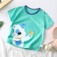 Childrens pure cotton printed T-shirt summer boys and girls short-sleeved round neck baby casual one-piece top