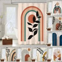 Baltan HOME LY1 Shower Curtain Polyester 3D Digital Printing Ancient Roman European Style Japanese Style Arched Line Decoration Branch Art Bathroom Curtain