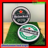 Heineken ป้าย ไฮเนเก้น ป้ายไฟLED ป้ายไฟร้าน ป้ายด้านเดียว ติดผนัง ป้ายไฟ ป้ายแต่งร้าน ขนาด 30-40 ซม. Heineken lightbox one side diameter 30-40 CM.