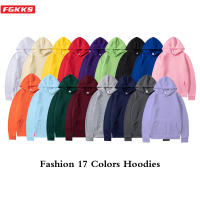 2021FGKKS Brand Men Pullover Hoodies 2021 Autumn Hip Hop Streetwear Hooded Casual Mens Solid Color Hoodie Sweatshirts Male