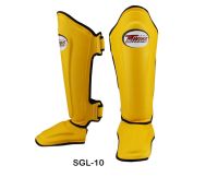 Twins special shin guards SGL-10 Yellow ( S,M,L,XL) Training MMA K1 สนับแข้งทวินส์ สเปเชี่ยล สีเหลือง ป้องกันหน้าแข้ง สำหรับการซ้อมมวย ทำจากหนังแท้