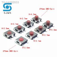 ✷◘ 20PCS/LOT 6x6x2.5 / 3.1 / 3.7 / 4.3 mm SMD Switch 4 / 5 Pin feet Touch Micro Switch Push Button Switches Red 6X6 Tact Switch