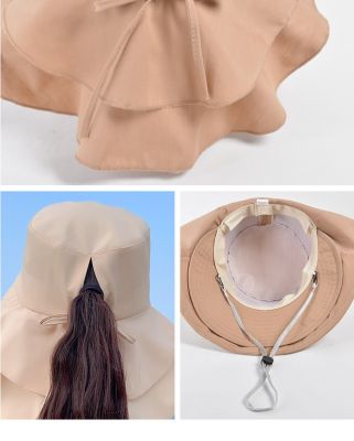 Swr-027หมวกกันแดดแฟชั่นใหม่สำหรับผู้หญิงหมวกชายหาดสีทึบหมวกกันแดดสำหรับผู้หญิงสะดวกสบายและระบายอากาศ Topi Bucket ฤดูร้อน
