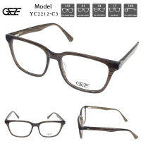 ?กรอบแว่นตา GEZE รุ่น YC2212-C3 เต็มกรอบสีเทาน้ำตาลลาย Vintage น้ำหนักเบา ใส่สบาย บริการตัดเลนส์สายตาราคาถูก