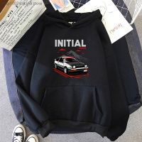 Japanese Anime AE86 Initial D Hoodie O-Neck Short Sleeves Sweatshirt Winter Casual Fashion Unisex Clothing Tracksuit Men Size XS-4XL