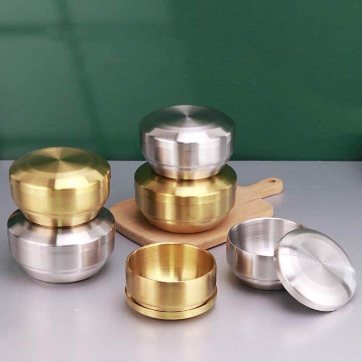 stainless steel bowl Korean Gold Tableware Kitchen Utensils Container