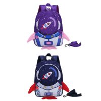 Kids Nylon Casual Backpack Cartoon 3D Rocket Children Travel Shoulder School Bag 【AUG】