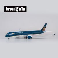 JASON TUTU 47cm Resin Diecast 1/150 Scale Vietnam Airlines Airbus A350 Airplane Model Plane With Light &amp; Wheel Aircraft