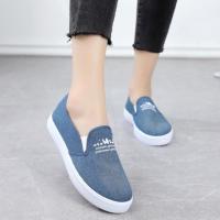 COD DSGRTYRTUTYIY Old Beijing Cloth Shoes Womens Denim Canvas Student Beef Tendon Bottom Fashion Casual All-Match One Pedal Thick Sole