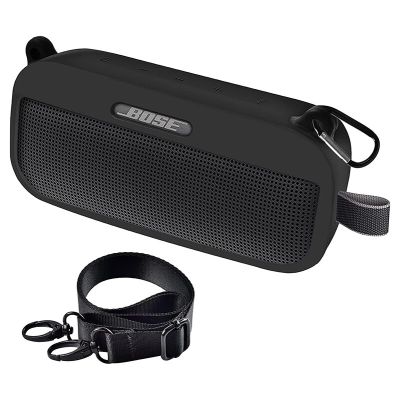 ZOPRORE Soft Silicone Case Cover for Bose SoundLink Flex Bluetooth Portable Speaker with Shoulder Strap and Carabiner
