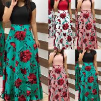 Plus size loral Dress High Waist Long Dress