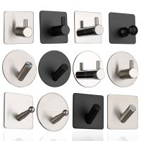 Self Adhesive Hanging Bathroom Hooks Stainless Steel Wall Hook Shower Door Robe Towel Hanger For Bathroom Organizer Accessories