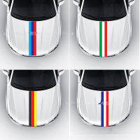 1PC Car Styling 100*15CM Car Stickers French Russia Germany Italy Flag Striped Car Hood Vinyl Sticker Body Decal For BMW VW