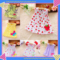 【จัดส่งที่รวดเร็ว✨】Cute Cartoon Newborn Baby Printing Sleeveless Dress Casual Round Neck Skirt