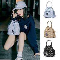 MLBˉ Official NY ML Spring and Summer Retro Presbyopia Bucket Bag Casual Satchel Bag Trendy Star Same Style Versatile Handbag Korean Messenger Bag Female