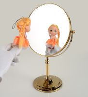 ✟❃ Vidric Mirrors 8 Inch Round Wall Mirror Table Magnifying Mirrors Makeup Cosmetic Golden Double Side Brass Mirror for Bathroom