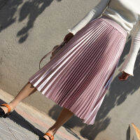 2021 Women Summer Pleated Skirt Boho White Long Skirt Saias High Waist Women A-Line Pink Skirt Khaki Saia Longa Falda Jupe