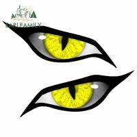 EARLFAMILY 13cm x 9.5cm for Evil Yellow Eyes RV Motorcycle Car Stickers Occlusion Scratch Waterproof Windshield VAN Anime Decal