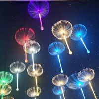 Colorful led optical fiber jellyfish lamp small dandelion waterproof outdoor restaurant clear bar atmosphere lamp decoration pendant lamp