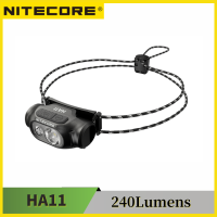 NITECORE HA11 240ลูเมนระยะลำแสงสูงสุด90เมตรไฟนำทางติดศีรษะคู่น้ำหนักเบา