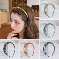 【YF】 Fashion Simple Headdress Solid Color Resin Hair Comb Hairbands Headband Hoop Bezel with Teeth Accessories For Women