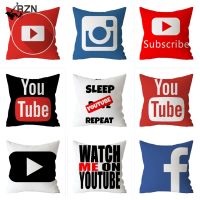 Clarissali App Logo Polyester Youtube Throw Cushion Cover Decoration 45X45CM