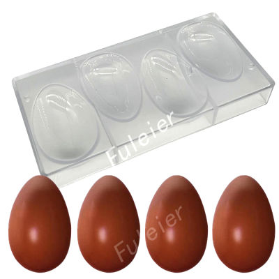 4 Hole Easter Egg Polycarbonate Chocolate Mold,DIY Baking Pastry Confectionery Tools Tray Candy Cake Decorating Mould Bakeware