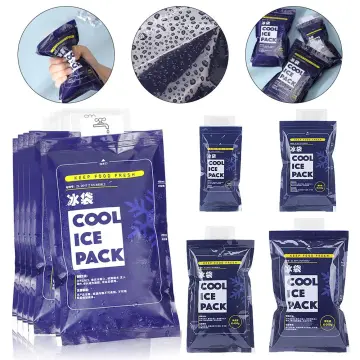 10Pcs Automatic Absorb Water Ice Pack Food Keep Fresh Refrigeration Seafood  Preservation Restaurant Takeout Gel Cooler Ice Bags