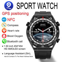 2023 NFC Smart Watch ผู้ชาย454*454 HD AMOLED หน้าจอ GPS นาฬิกาบลูทูธเข็มทิศผู้ชายกีฬา S Mart W Atch สำหรับหัวเว่ย Xiaomi กล่อง