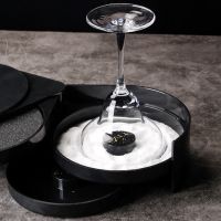 [COD] Bar margarita wine glass salt side box bartender three-layer bartending sugar dipping seasoning