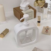 Transparent Soap Pump Dispenser Reusable Square Refillable Pump Bottle Large Capacity Portable Sub-bottling for Bathroom Kitchen