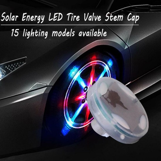 12 bánh xe đèn flash năng lượng mặt trời 4 chế độ nhiều màu rgb cho xe hơi - ảnh sản phẩm 1