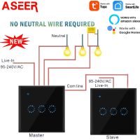 ZZOOI ASEER Smart Home Tuya/Ewelink Wifi Switch 1/2/3 Gang 2 Way Wall Touch Light Switch No Neutral Wire Works with Alexa  Home