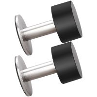 2 Pcs Stainless Steel Door Shield Glass Stopper Wall Floor Mounted Door Stop No Punching Mounted Door Hardware Locks