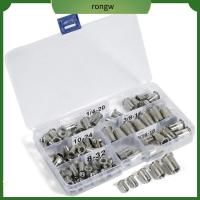 RONGW 77Pcs #8-32 #10-24 1/4 "-20 5/16"-18 3/8 "-16 ชุดจัดประเภทน็อตหมุด เหล็กไร้สนิม มี5ขนาด น๊อตเกลียวหัวแบน พร้อมกล่องเก็บของ น๊อตสำหรับใส่น็อต ยานยนต์สำหรับรถยนต์