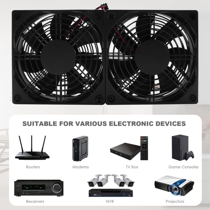 120mm-5v-usb-powered-pc-router-dual-fans-with-speed-controller-high-airflow-cooling-fan-for-router-modem-receiver