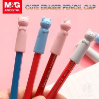 ✔ M amp;G 12pcs Cute Cat 3 in 1 Pencil Eraser amp; Extender amp; Cap Kawaii Rubber Erasers Mini pencil gum set for school rubbers