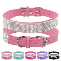 Dog Collar Glitter Rhinestone Collars Zinc Alloy Buckle Small Medium Dogs Cats Chihuahua Pug