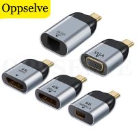 Konverter Video HD DP Kompatibel dengan HDMI Tipe C 4K 60Hz Tipe C Ke RJ45 Adaptor VGA untuk MacBook Pro iPad Samsung S10 Huawei P20