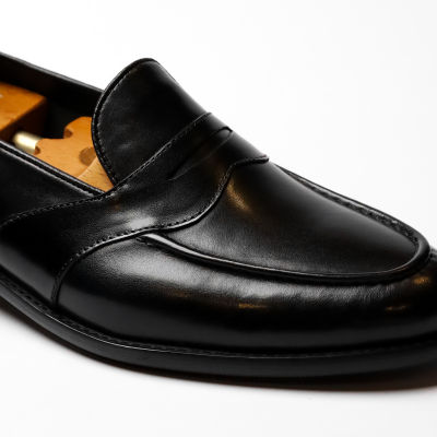 MARS PEOPLES - Unlined Full Strap penny No.2 loafers สีดำ Black