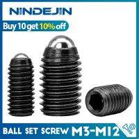 NINDEJIN 2-15 buah Set titik bola soket segi enam Hex baja karbon sekrup M2/M3/M4/M5/M8/M10/M12 Spring Ball Plunger