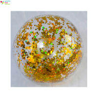 Lt【คลังสินค้าพร้อม】ลูกบอลเป่าลม Inflatable Glitter Beach Ball Pvc Floatable Confetti Beach Ball ของเล่นสำหรับสระว่ายน้ำ Beach Party1【cod】