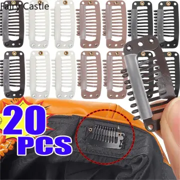 32mm 6-Teeth U Shape Metal Snap Clips For Hair Extensions Tool With  Silicone Back Wig Clips In Weave Wig AccessoryDIY