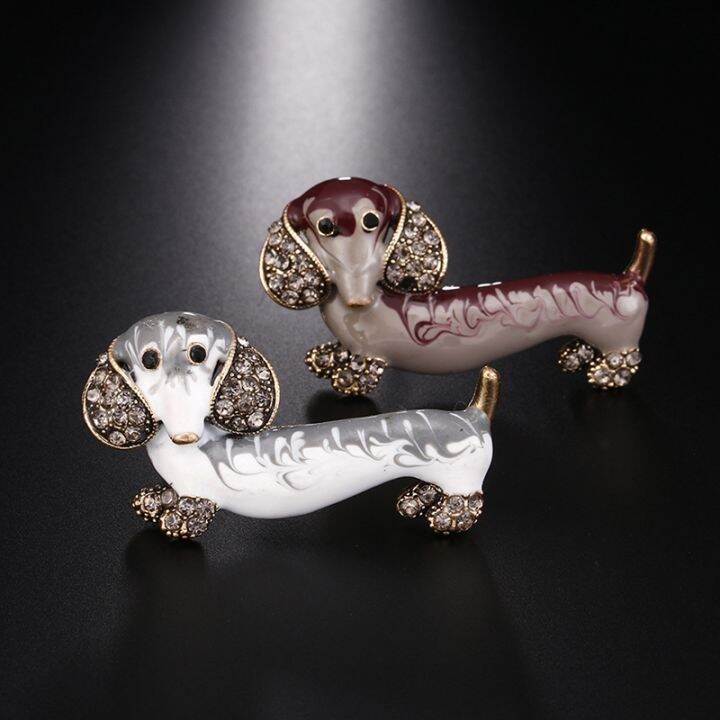 cute-dachshund-dog-enamel-brooch-pin-shiny-rhinestone-animals-shape-collar-broaches-for-women-men-kids-jewelry-accessories